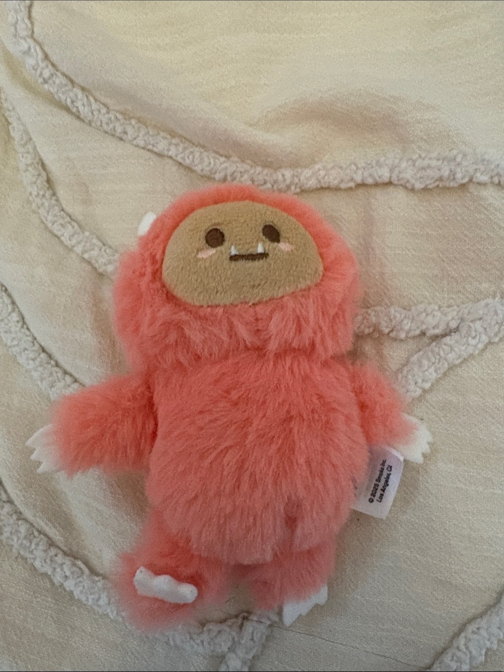 Plush Fuzzy Monster Toy - Coral Pink Cute Character